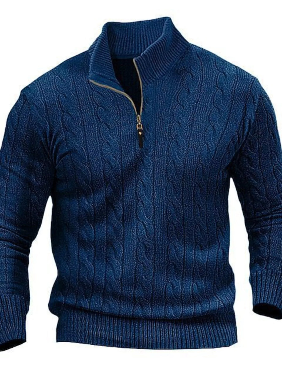 Cable-knit half-zip sweater