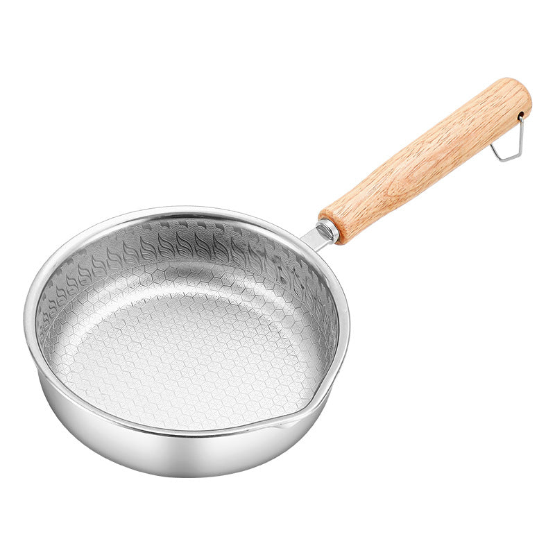 Non coated mini breakfast pan 316L stainless steel steak frying pan Non stick complementary food pan Flat bottomed small frying pan Tamaki