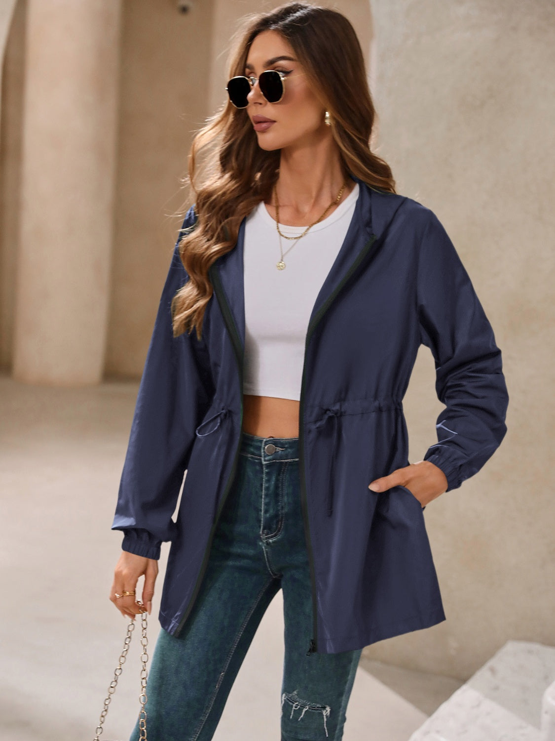 Hooded zip jacket
