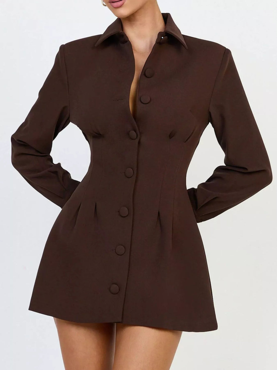Corset blazer dress – brown