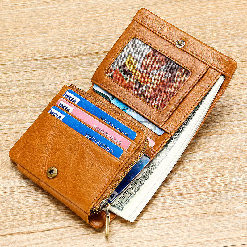 Leather trifold wallet