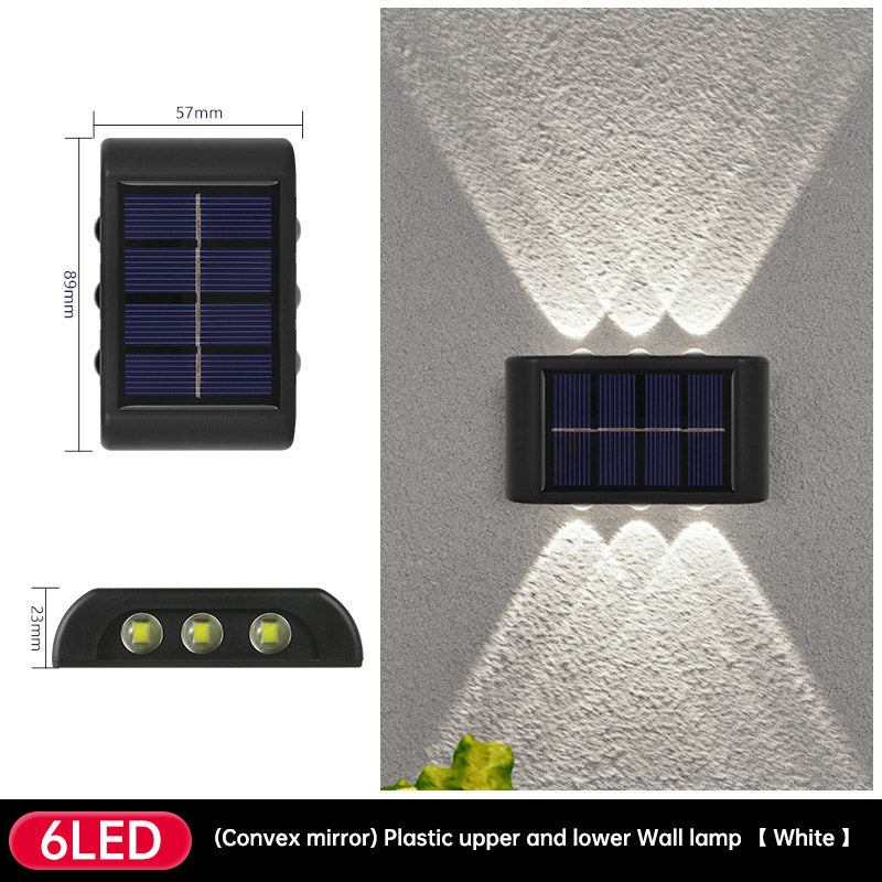 Solar Dual Head Wall Lamp, Outdoor Courtyard Lamp, Waterproof, Outdoor Upper and Lower Emitting Wall Courtyard Lamp