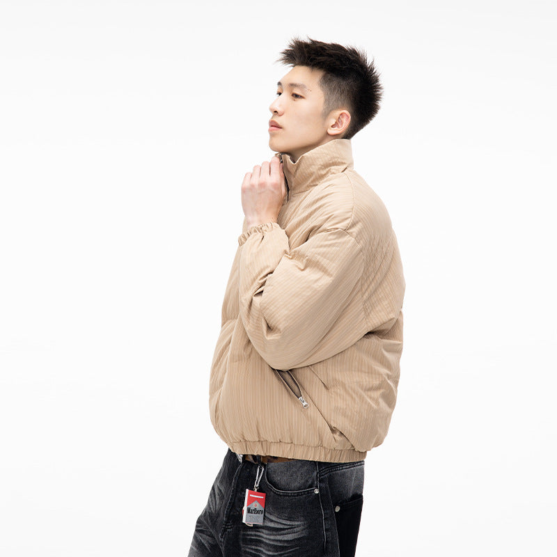 High-end Tweed Stand Collar Short Thick Cotton Coat Jacket