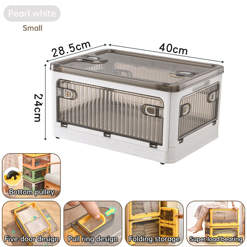 Cabinet clothes clothing quilt storage box household transparent plastic folding box snack toy finishing box