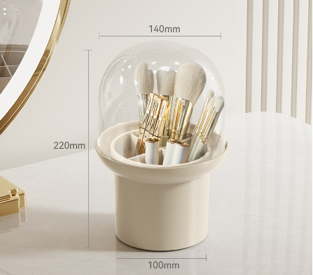 Fashionable and creative desktop dustproof compartment makeup brush storage tube