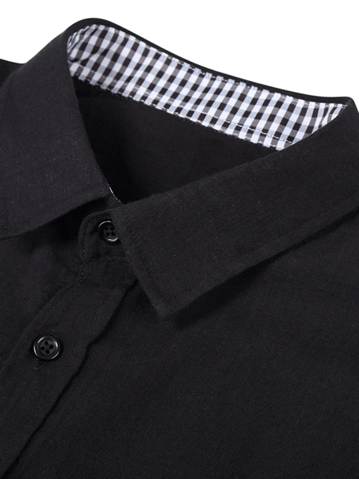 Button-down shirt with gingham contrast
