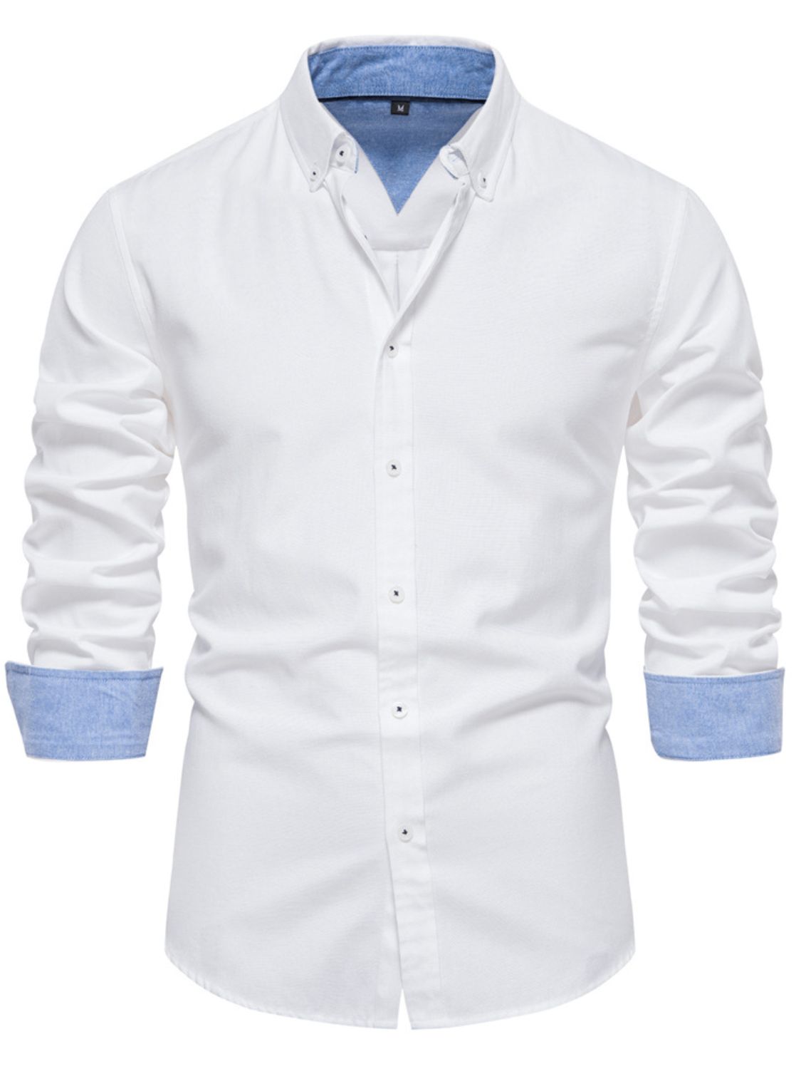 Button down collared neck shirt, White