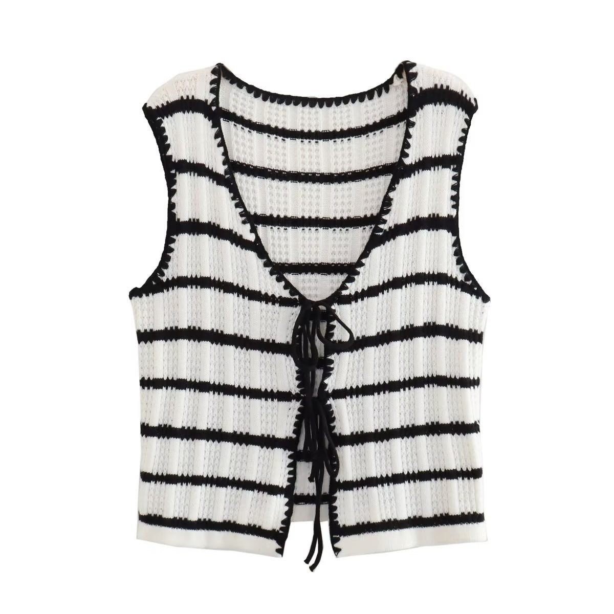 Tie-front cardigan and trouser set