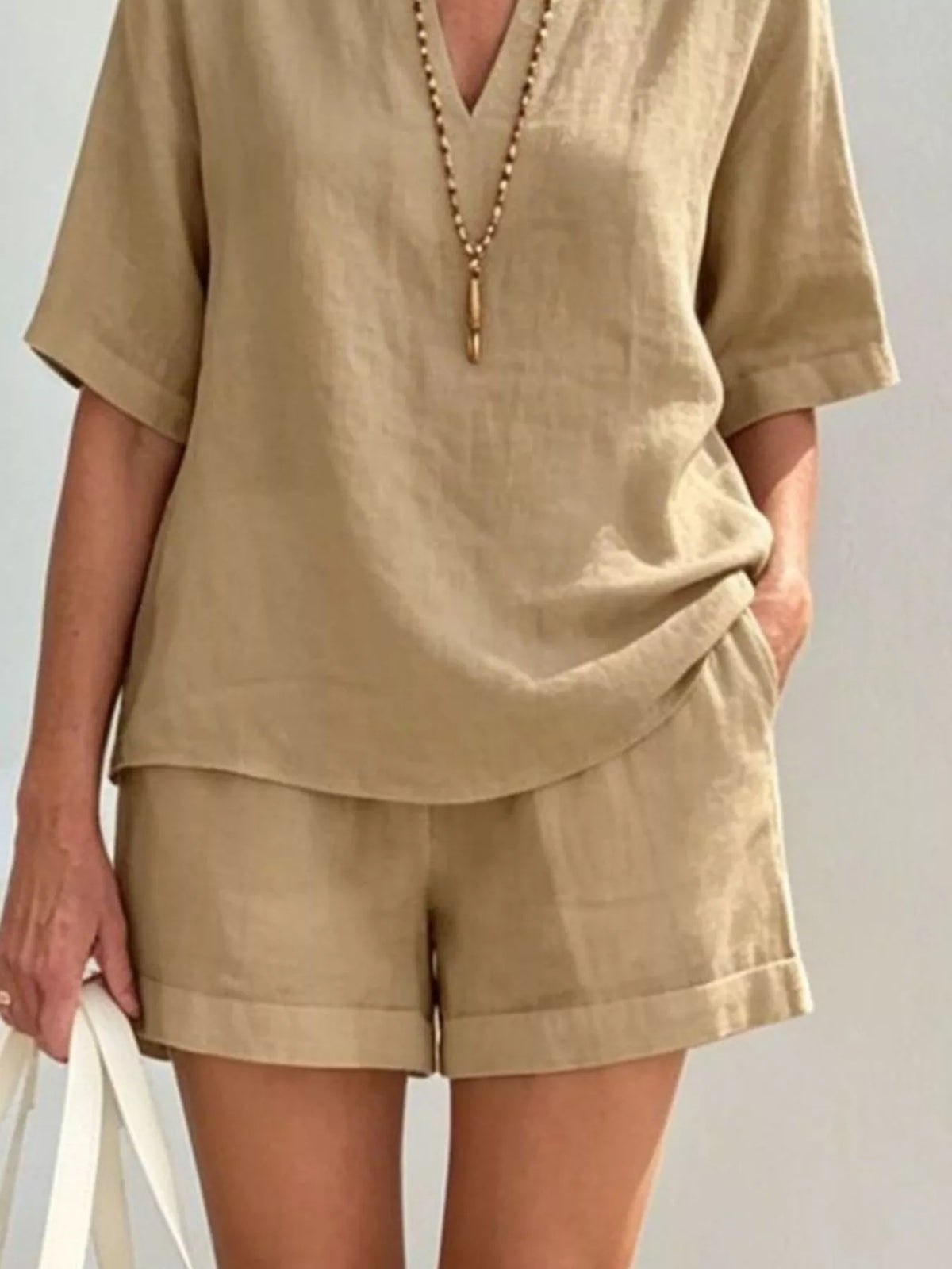 Half-sleeve top and shorts set