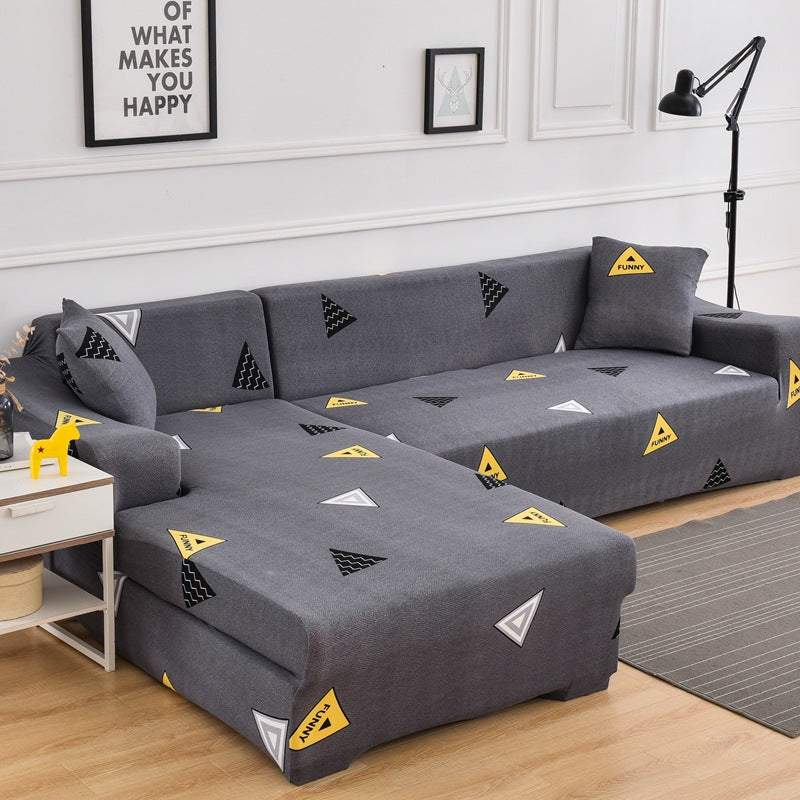 Four season sofa cover with full elastic sofa cover and fabric combination anti slip cover