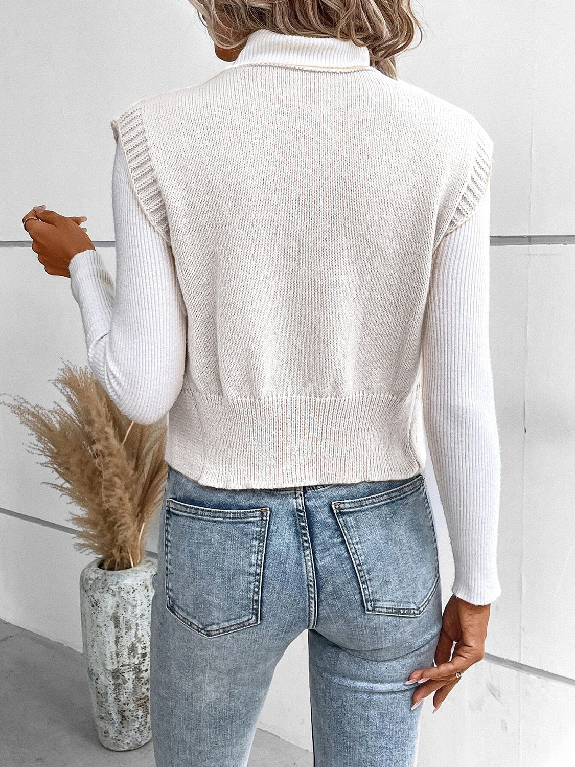 Button up V-neck sweater vest