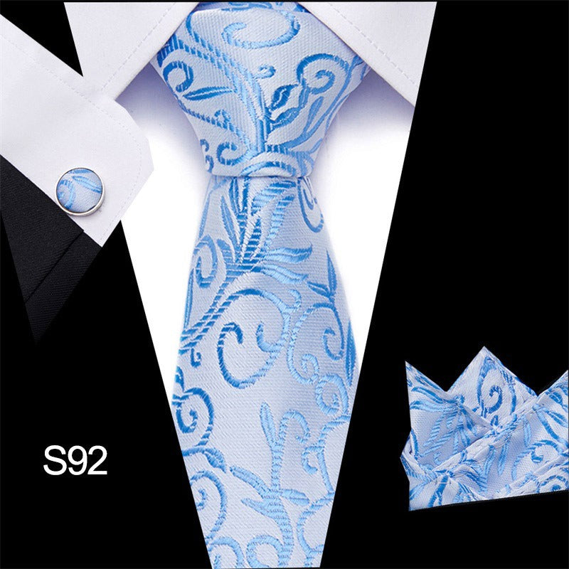 Men's tie three piece set cashew flower series fashion tie