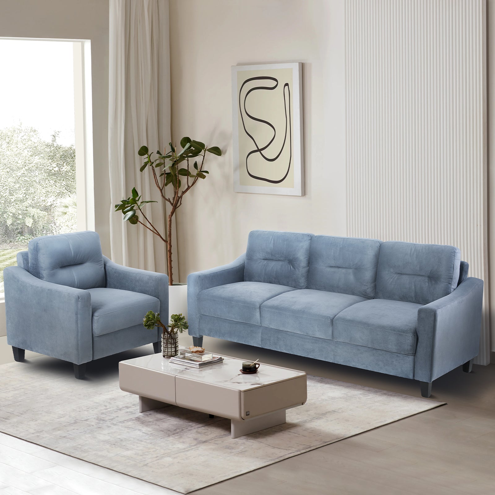 Gray Couch Comfortable Sectional Couches and Sofas for Living Room Office Small Space Chenille