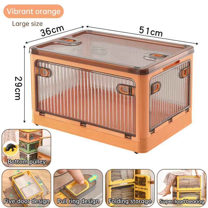 Cabinet clothes clothing quilt storage box household transparent plastic folding box snack toy finishing box