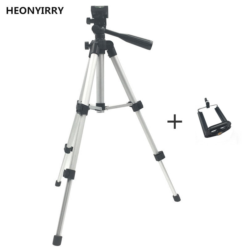 Professional Foldable Camera Tripod Holder Stand Screw 360 Degree Fluid Head Tripod Stabilizer Aluminum with Phone Holder