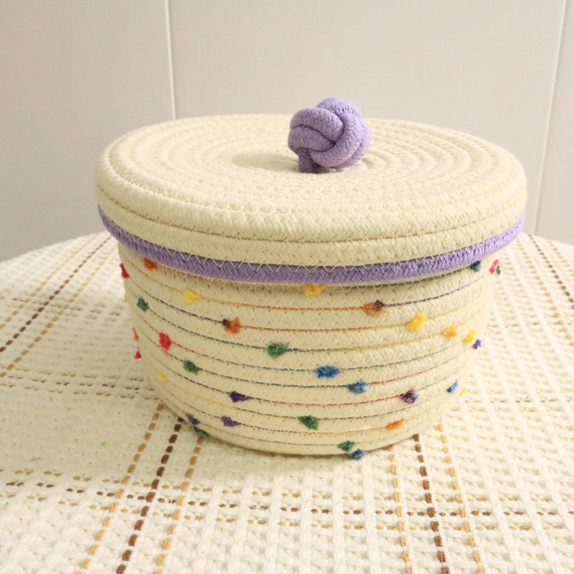 Creative desktop cosmetics storage woven basket