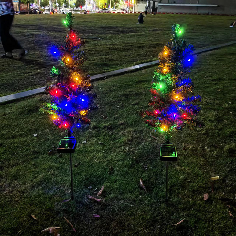 Solar Christmas Tree Lights Ground Insert Lawn LED Color Lights