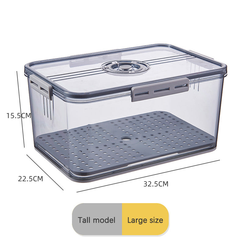 Refrigerator Storage Box Plastic Kitchen Sorting Timing Frozen Food Grade Pet Sealed Large Capacity Transparent Preservation