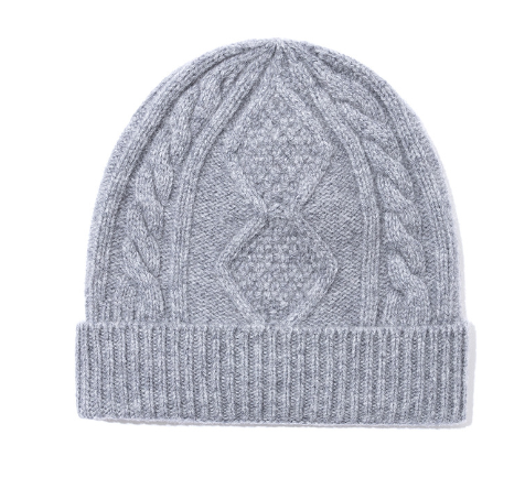 Cable knit wool beanie