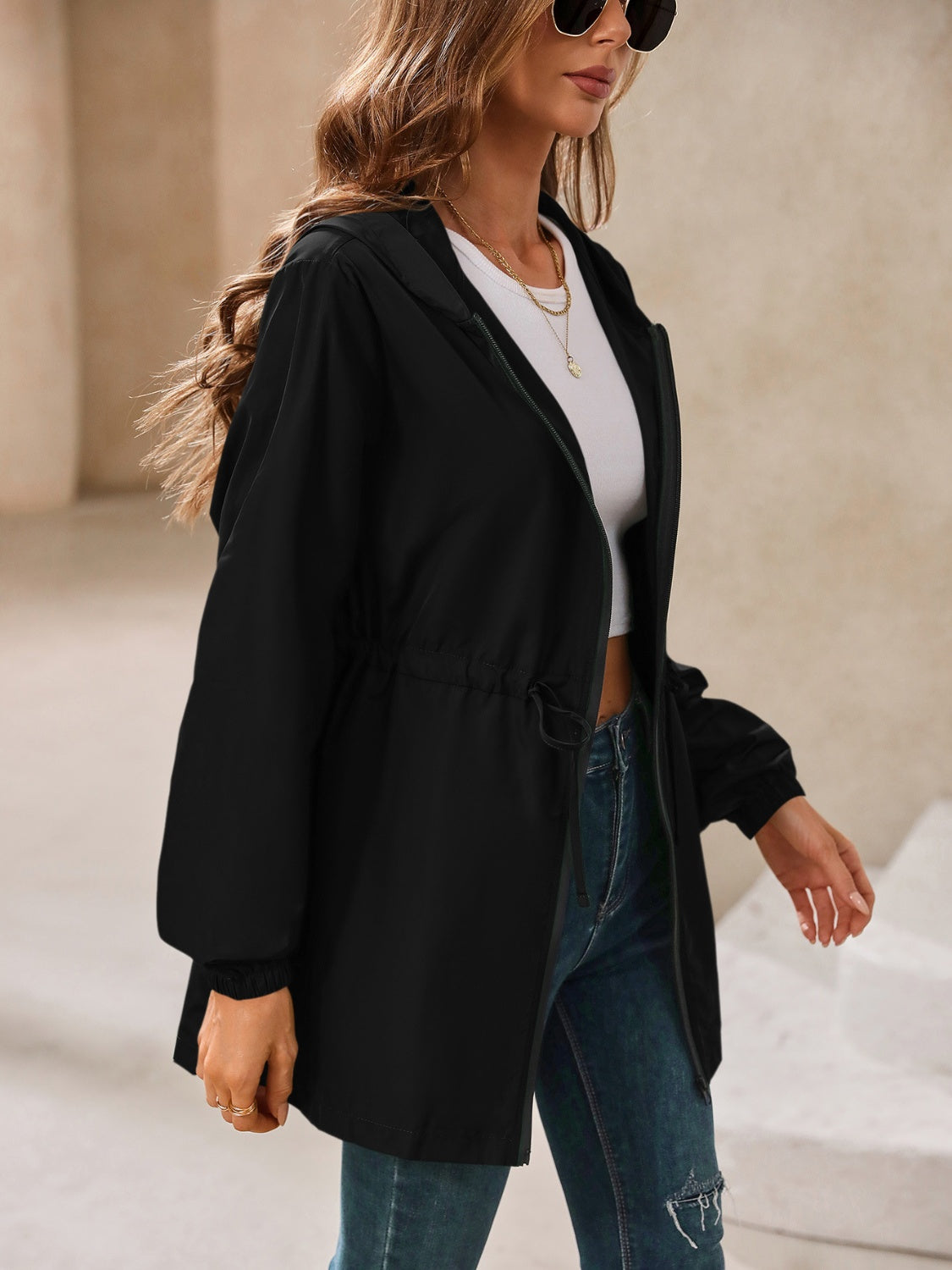 Hooded zip jacket