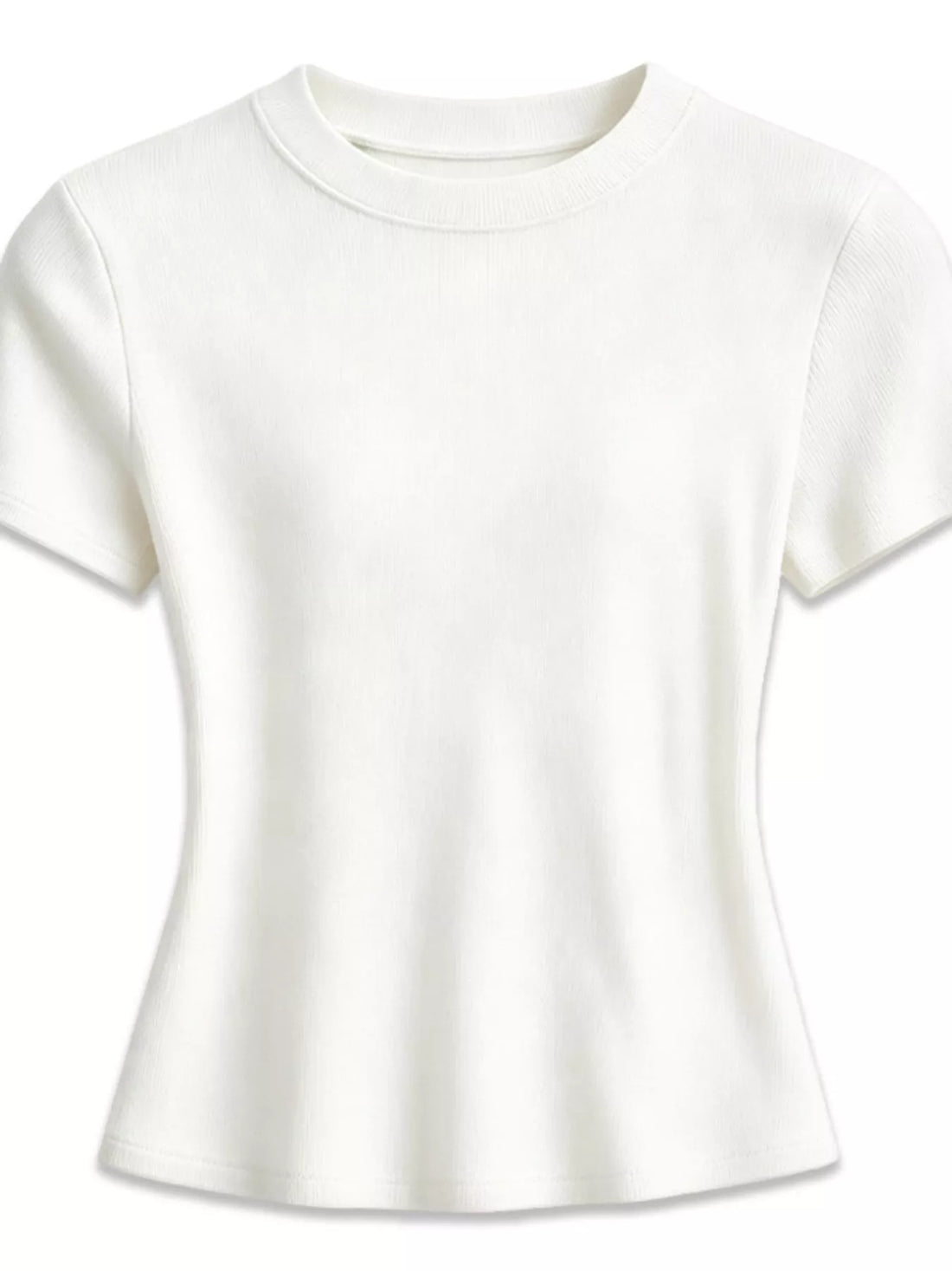 Slim fit crew neck tee, White, flat