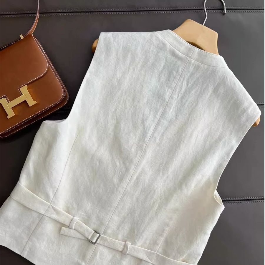 Linen vest and wide-leg trouser set