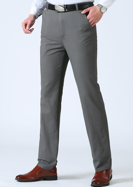 Flat front straight trousers