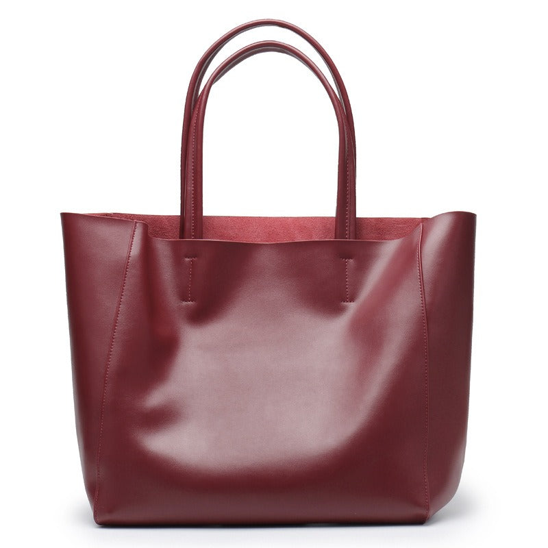 Soft leather shopper tote