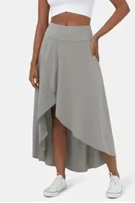 High-low jersey midi skirt