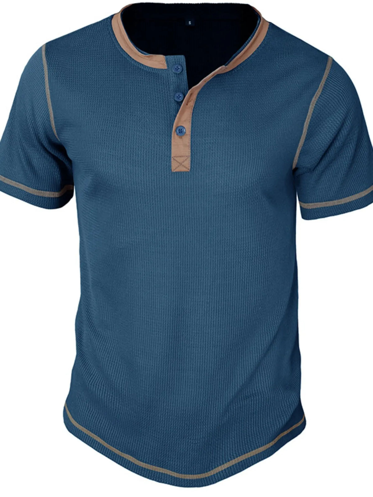 Contrast stitch henley polo shirt