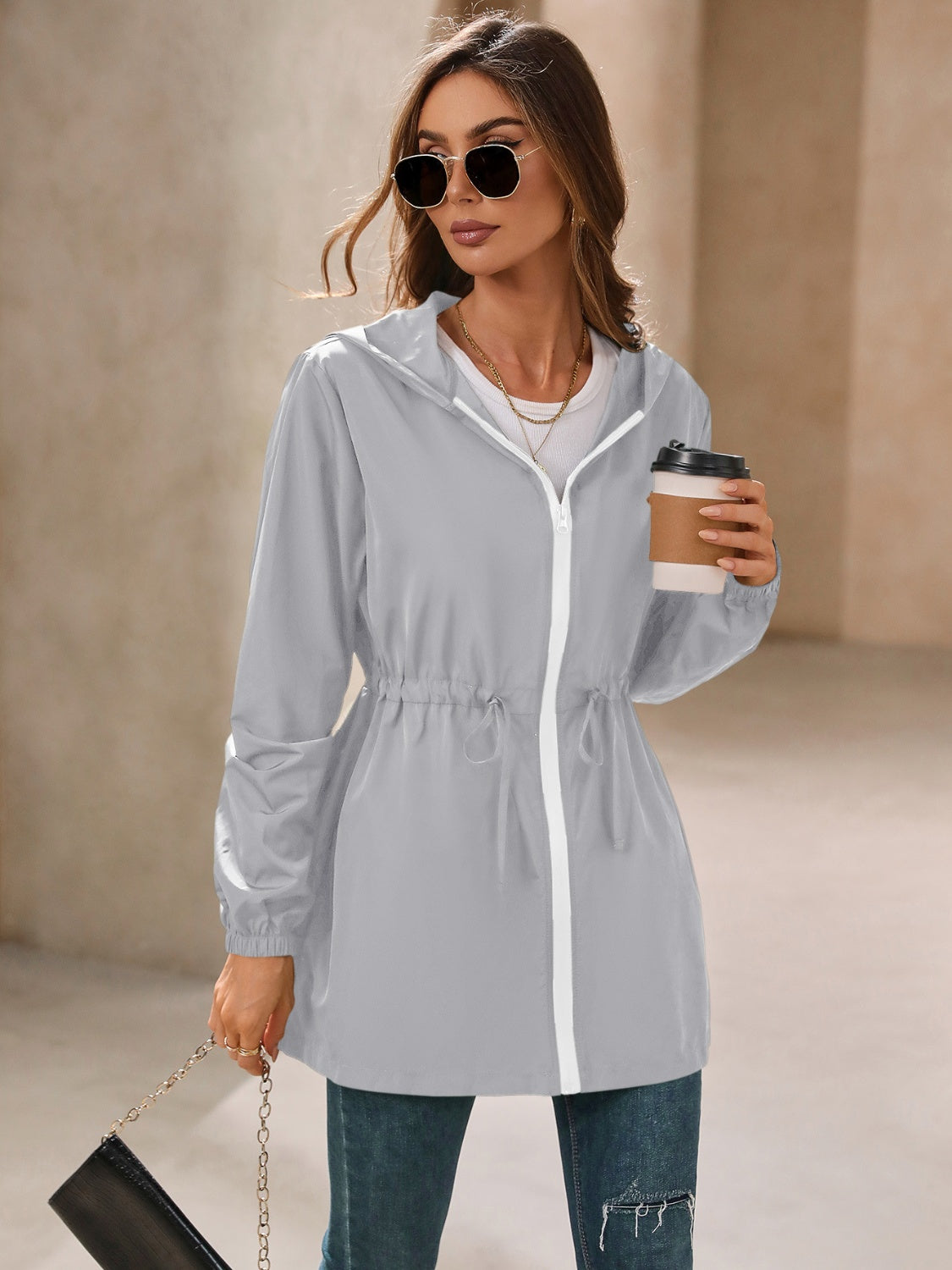 Hooded zip jacket