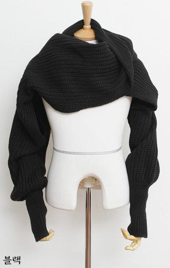 Rib-knit wrap scarf