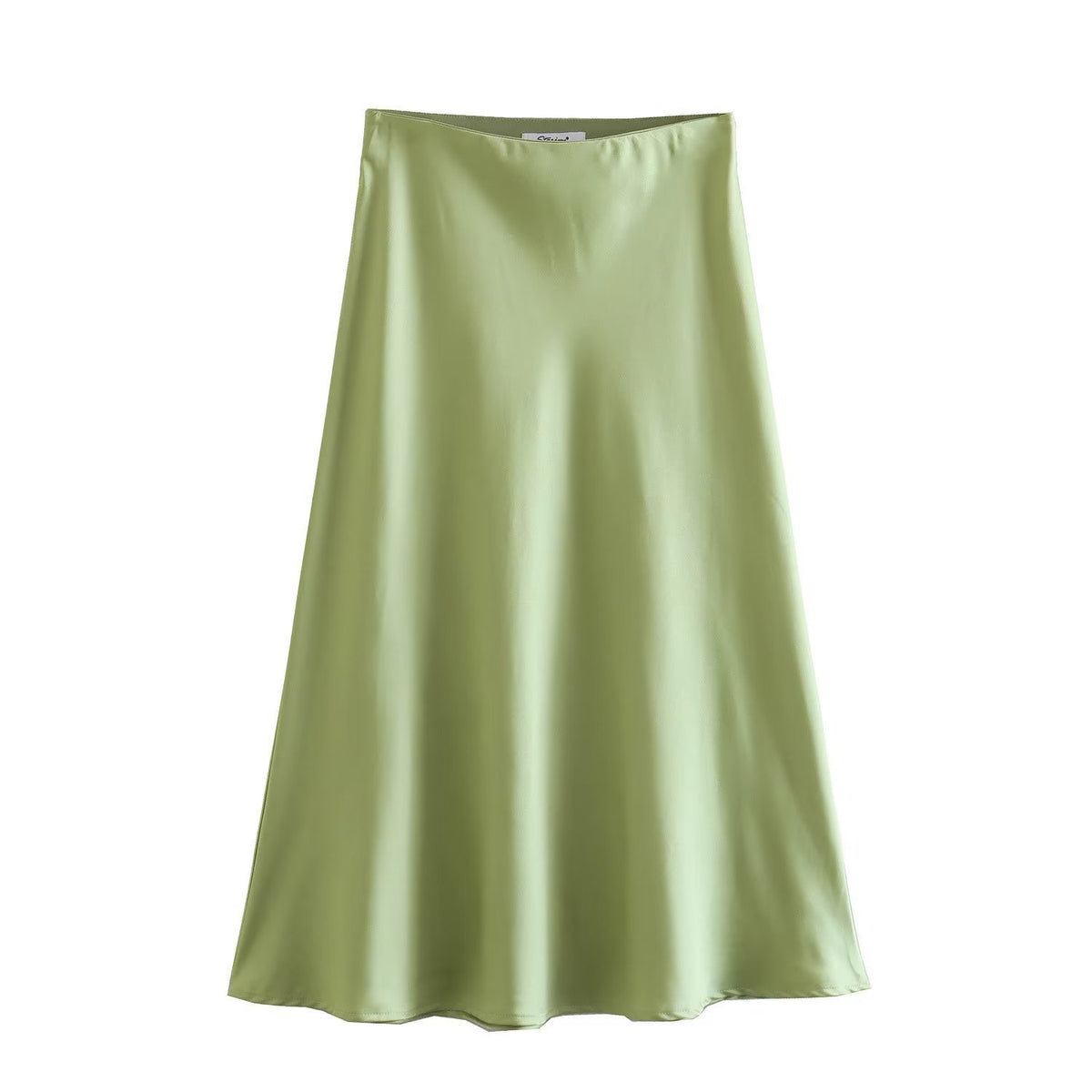 Satin midi skirt – mint green