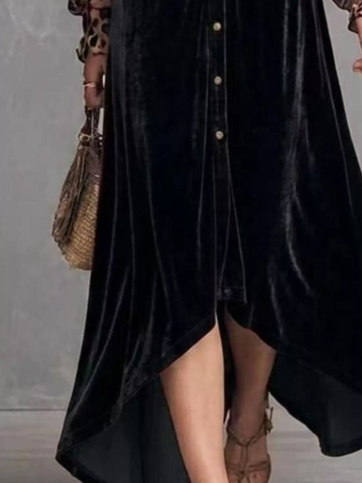Leopard velvet maxi dress