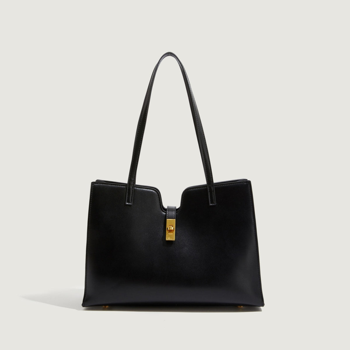 Clasp-front shoulder tote