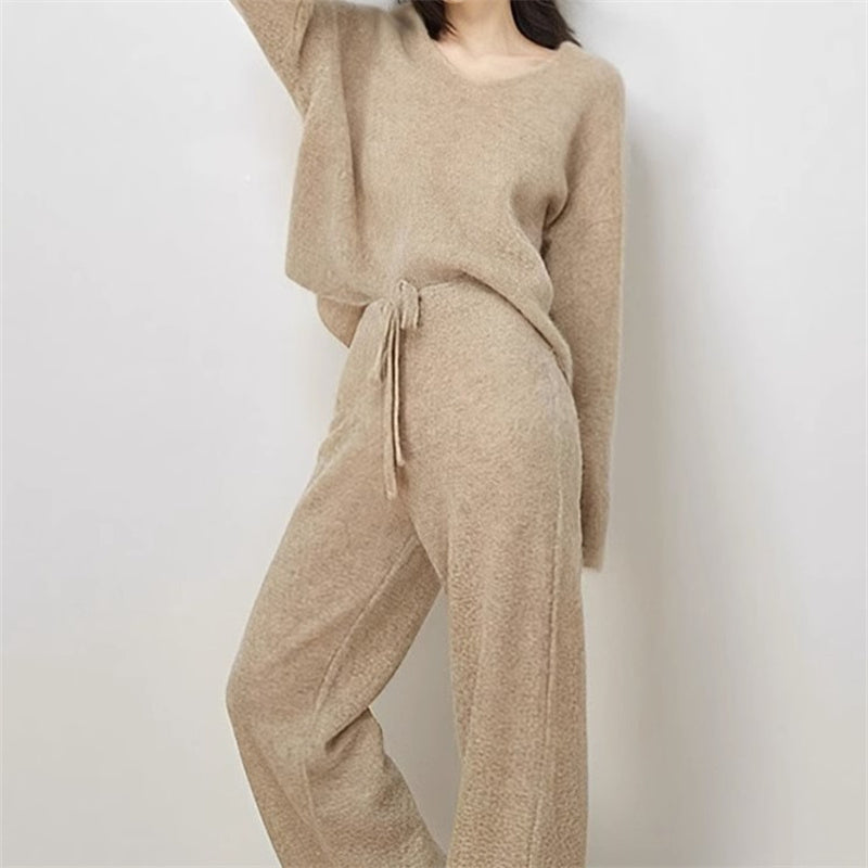 Oat knit two-piece set