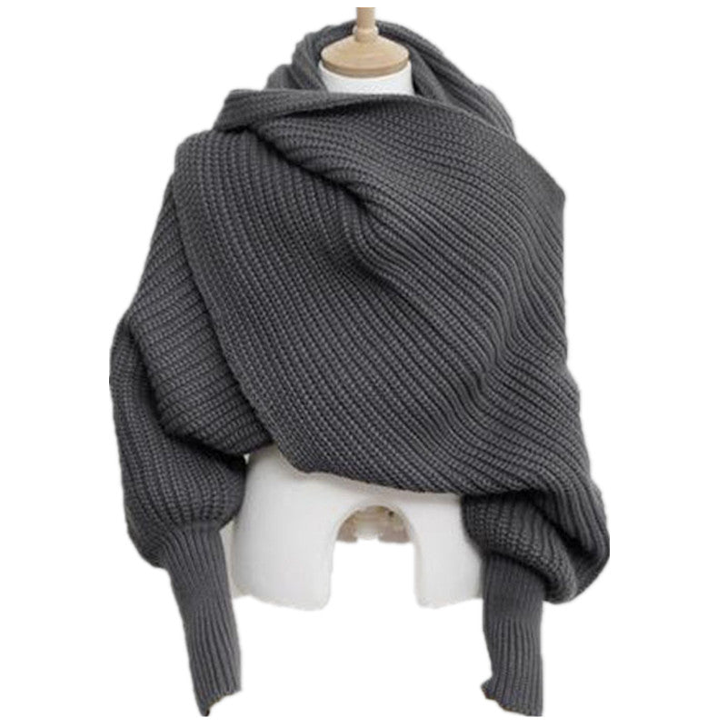 Rib-knit wrap scarf