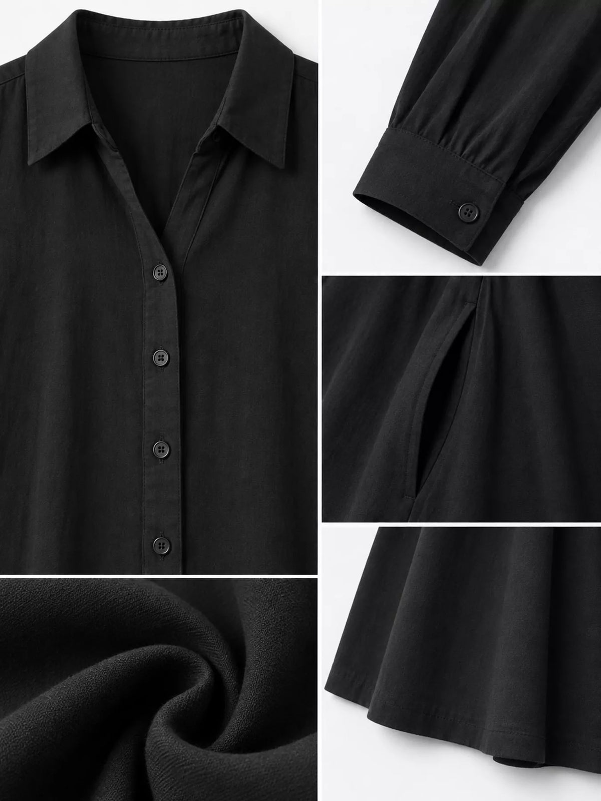 Button front long sleeve maxi shirt dress