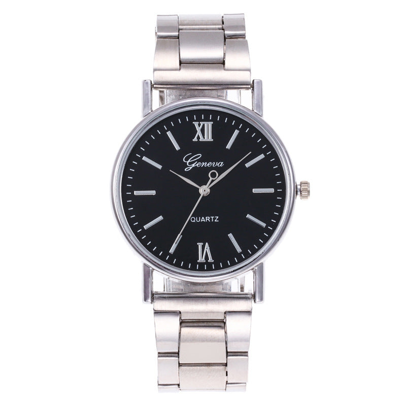 Slim steel-band watch