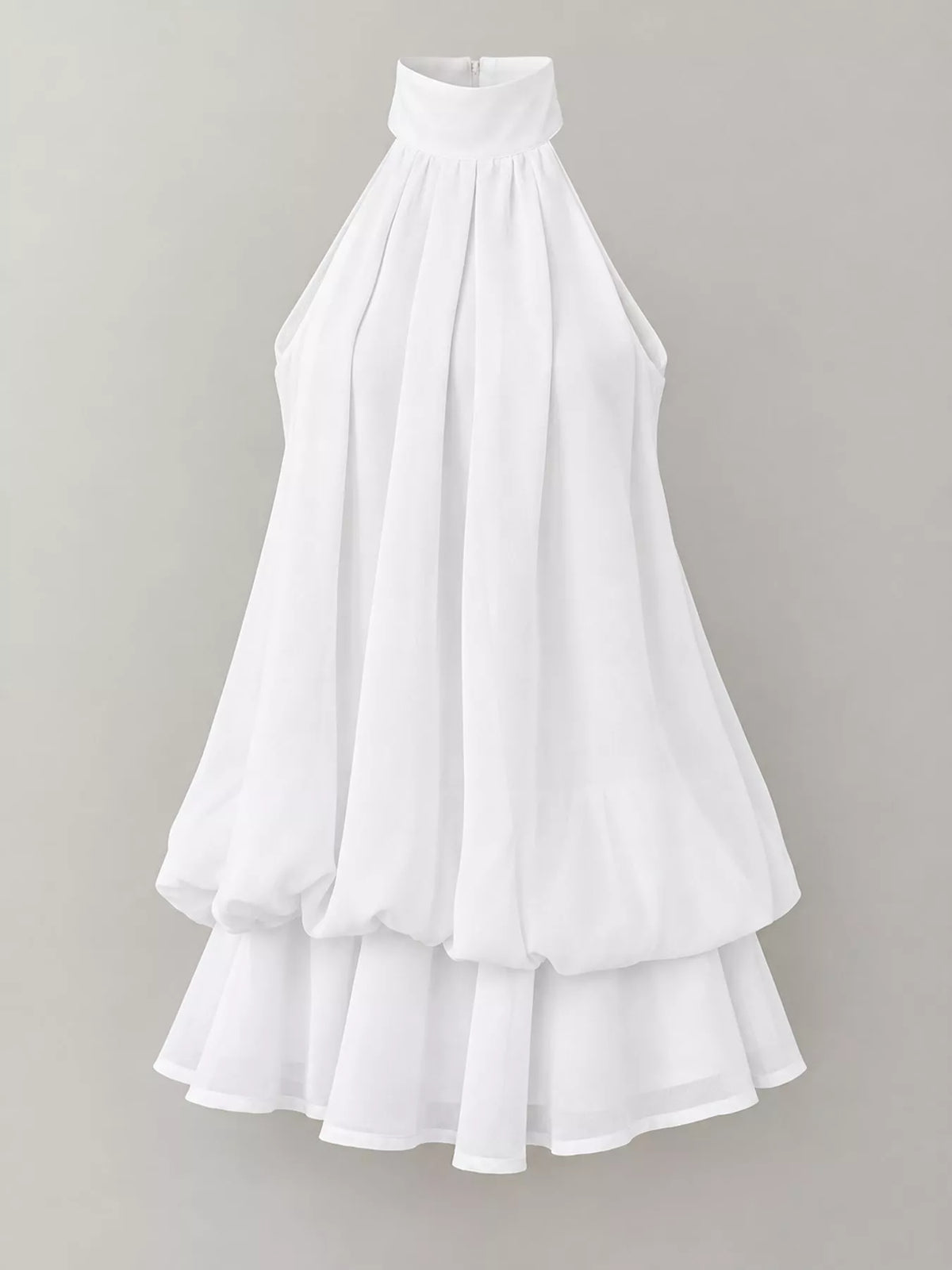 Ruched halter mini dress