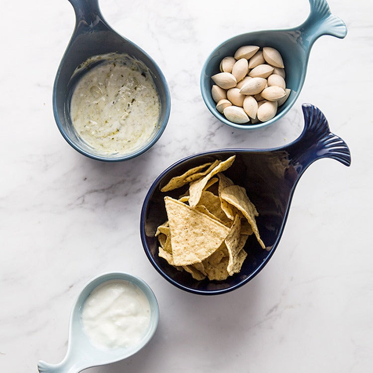 Glazed ceramic dip bowls