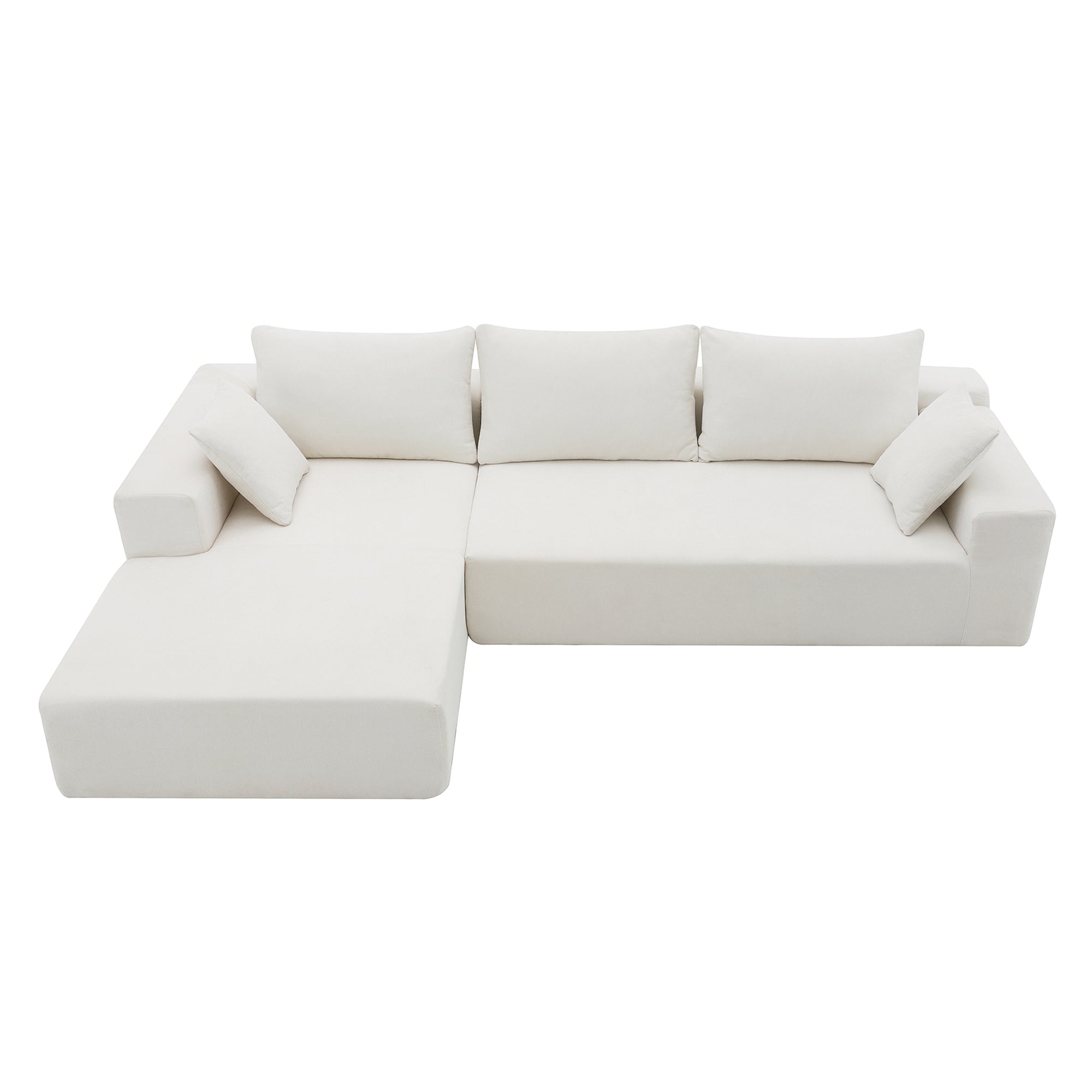 109*68" Modular Sectional Living Room Sofa Set Modern Minimalist Style Couch White