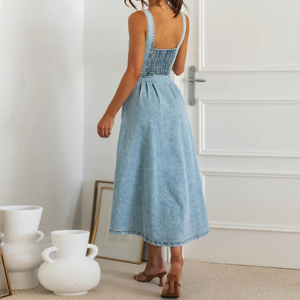 Denim midi dress