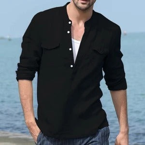 Chemise à manches longues en coton pour homme