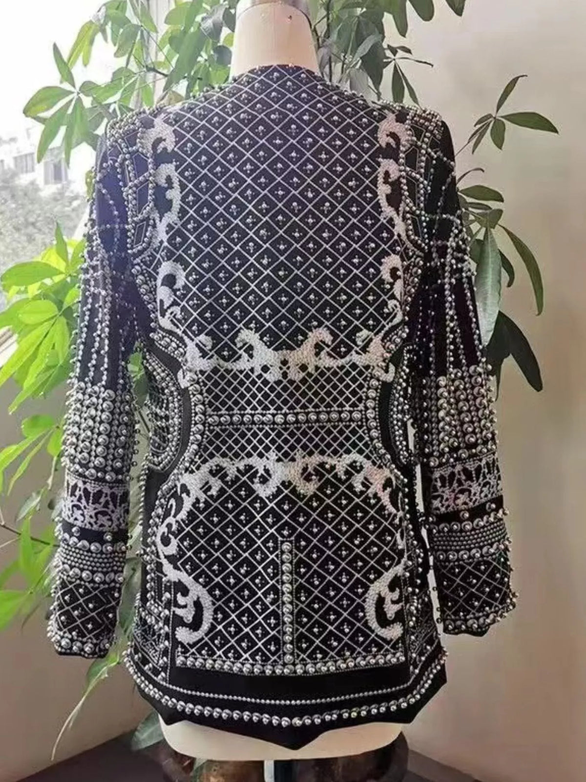 Pearl-button blazer