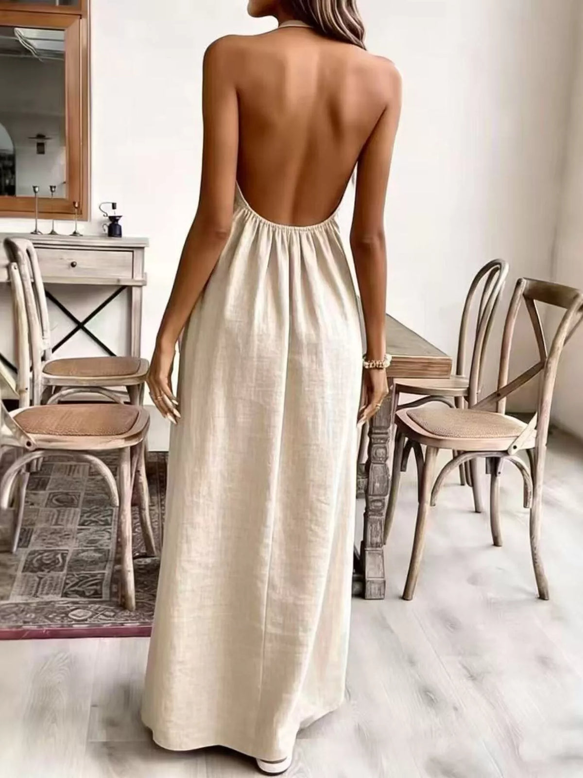Halter neck maxi dress