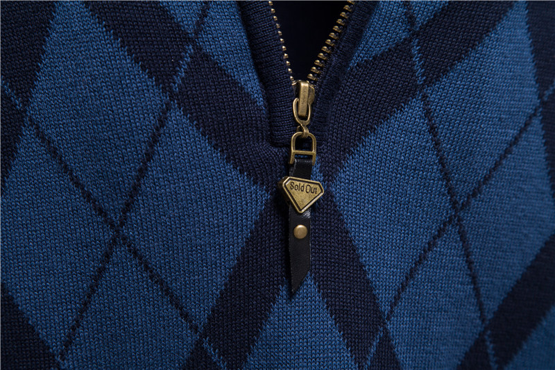 Argyle half-zip sweater