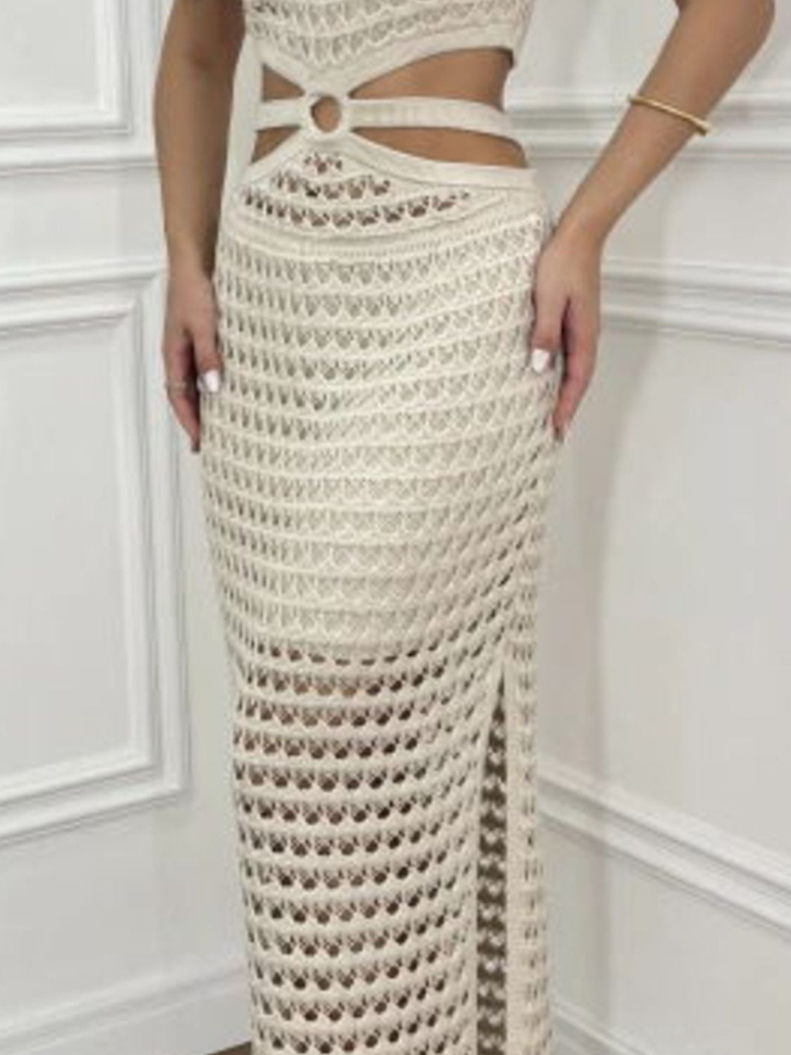 Cutout sweater dress