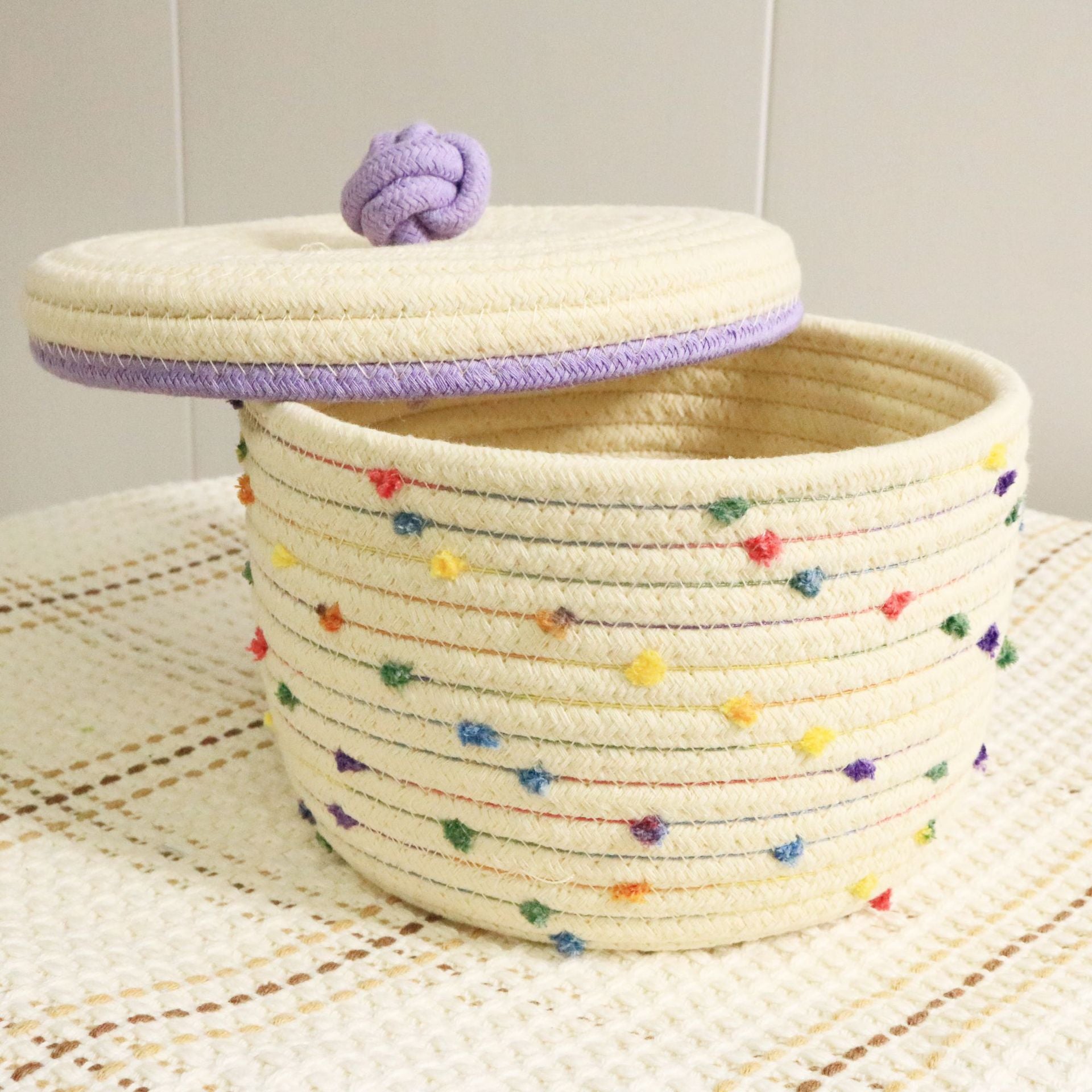 Creative desktop cosmetics storage woven basket