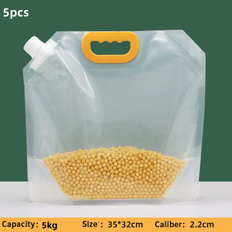 5/10pcs Grain Storage Bag Transparent Self-Supporting Nozzle Bag Sealed Storage Bag